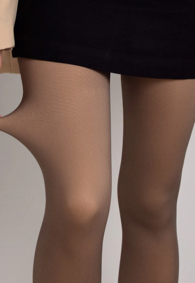 Large size thermal tights, beige