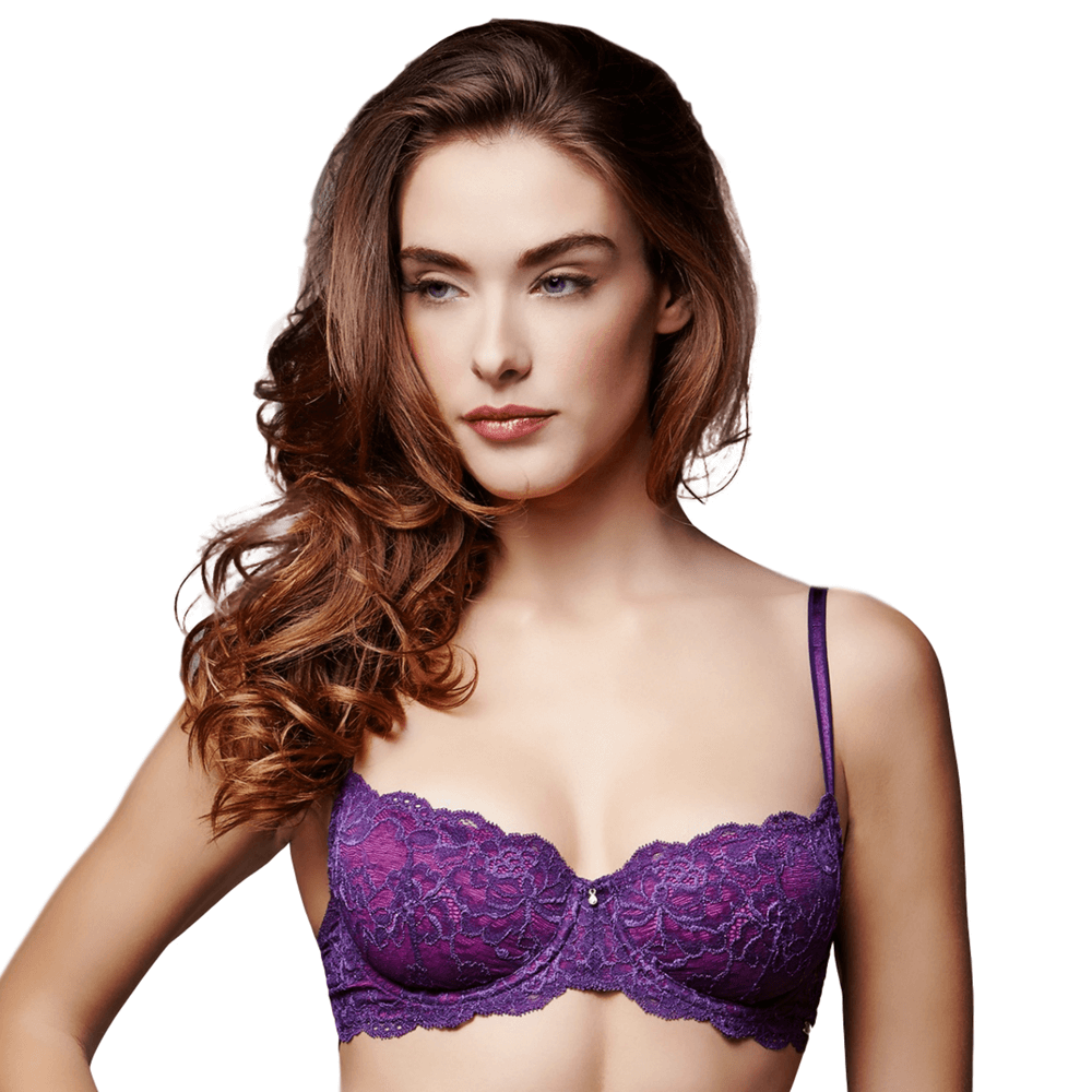 LINGERN Montelle Coquette Lace Demi Cup Bra offers elegant support, lift, and comfort for everyday wear or special occasions.