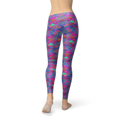 LINGERN Pink Purple Mermaid Leggings deliver comfort, stretch, and style, perfect for workouts, yoga, or casual athleisure wear.